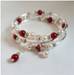 Purple Prisms - Pearls and Crystals Bracelet - Brush Silver Charm Toggle - 8 in. Bracelet - OOAK